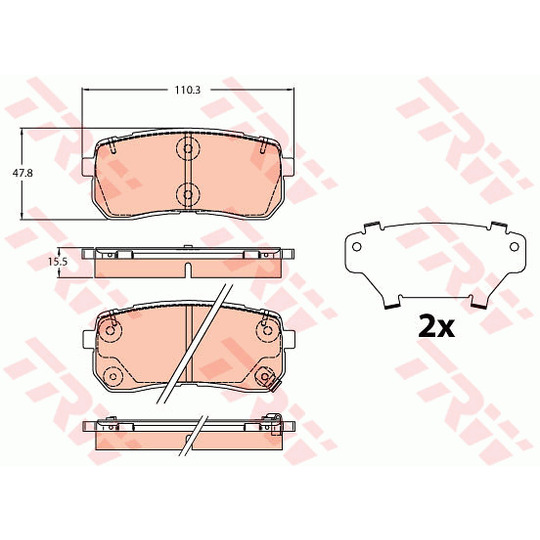 GDB2112 - Brake Pad Set, disc brake 