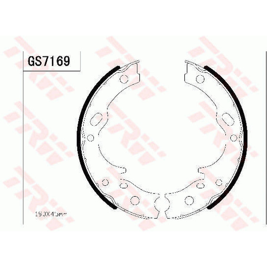 GS7169 - Brake Shoe Set, parking brake 