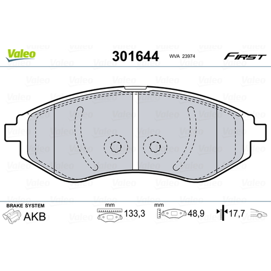 301644 - Piduriklotsi komplekt, ketaspidur 