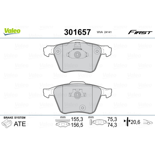 301657 - Brake Pad Set, disc brake 