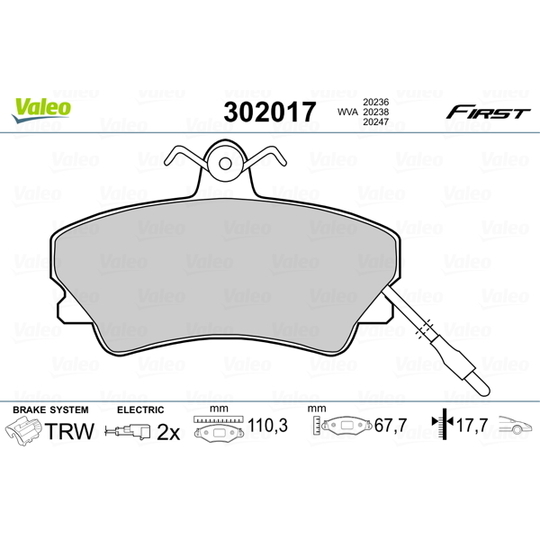 302017 - Brake Pad Set, disc brake 