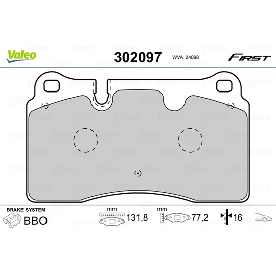 302097 - Brake Pad Set, disc brake 