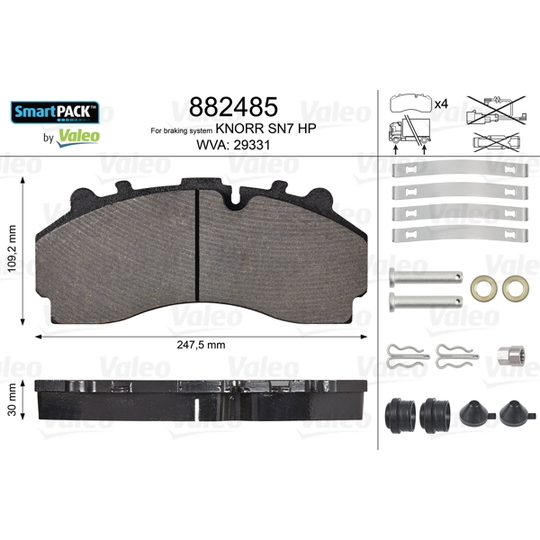 882485 - Brake Pad Set, disc brake 