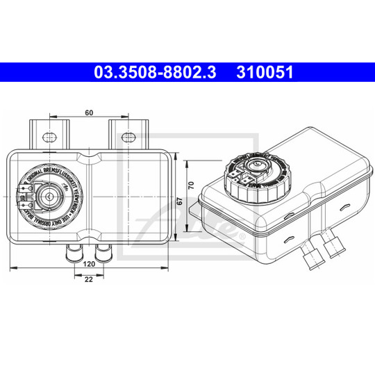 03.3508-8802.3 - Expansion Tank, brake fluid 