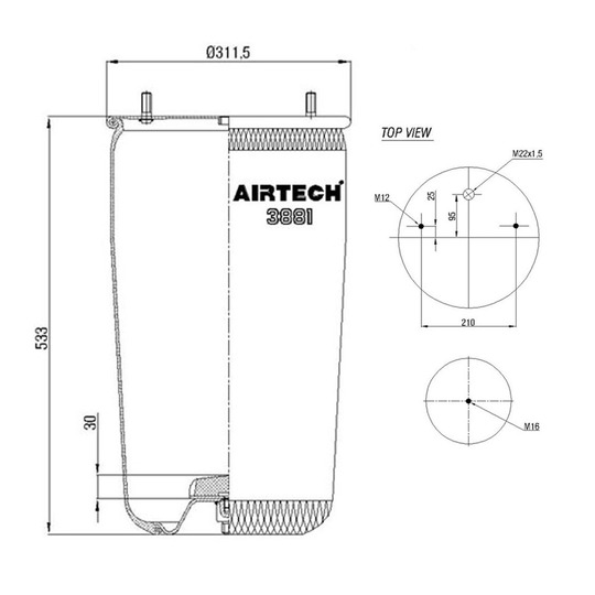 261.025 - Bellow, air suspension 