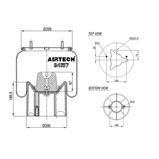 262.535 - Bellow, air suspension 