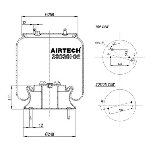 262.574 - Bellow, air suspension 