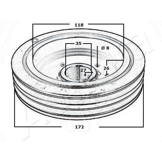 122-05-500 - Belt Pulley, crankshaft 