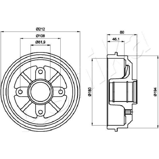 56-00-0608 - Brake Drum 