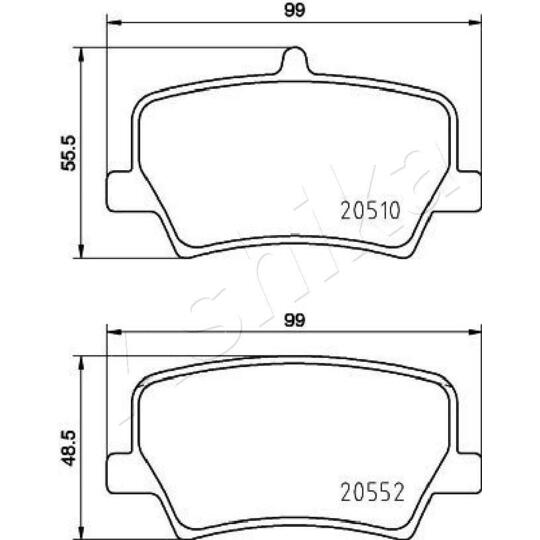 51-00-0322 - Brake Pad Set, disc brake 