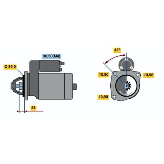 0 001 368 301 - Startmotor 