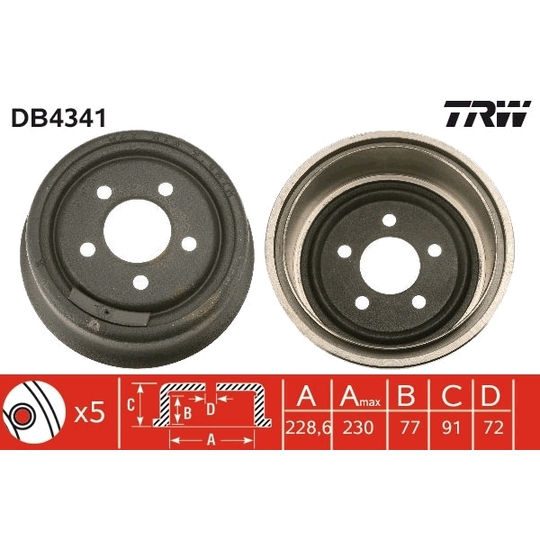 DB4341 - Brake Drum 