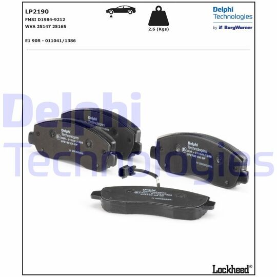 LP2190 - Brake Pad Set, disc brake 