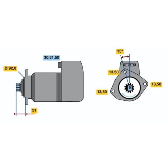 0 001 418 014 - Startmotor 