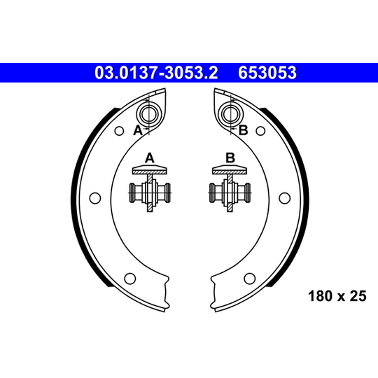 03.0137-3053.2 - Brake Shoe Set, parking brake 