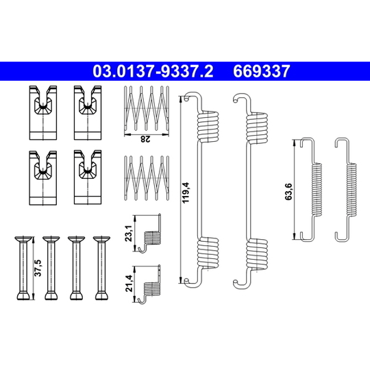 03.0137-9337.2 - Accessory Kit, parking brake shoes 