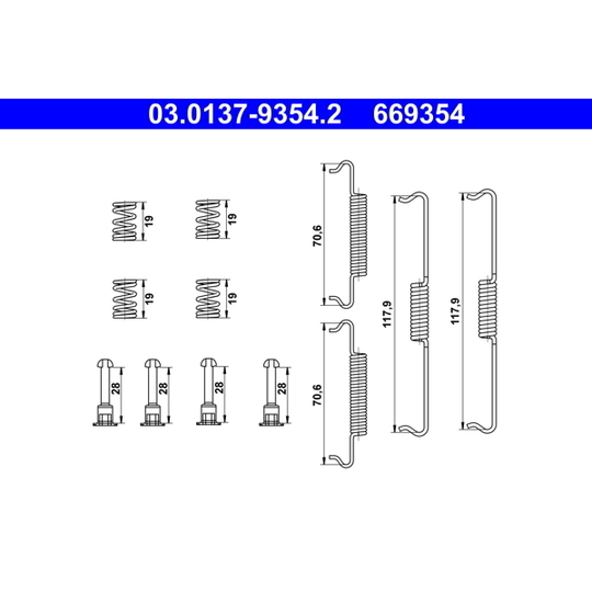 03.0137-9354.2 - Accessory Kit, parking brake shoes 