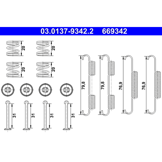 03.0137-9342.2 - Accessory Kit, parking brake shoes 