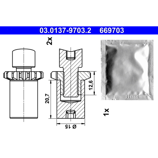 03.0137-9703.2 - Lisakomplekt, seisupiduriklotsid 