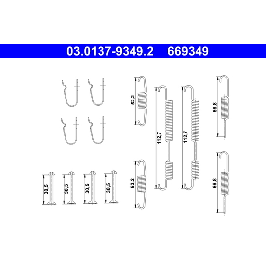 03.0137-9349.2 - Tillbehörssats, bromsbackar, parkeringsbroms 