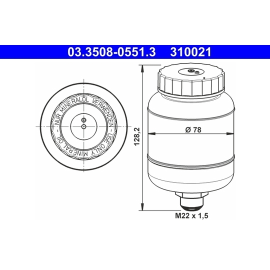03.3508-0551.3 - Expansion Tank, brake fluid 