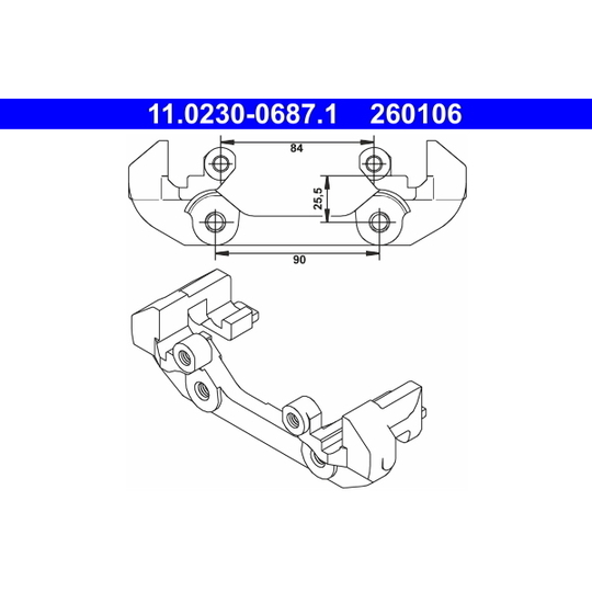 11.0230-0687.1 - Carrier, brake caliper 