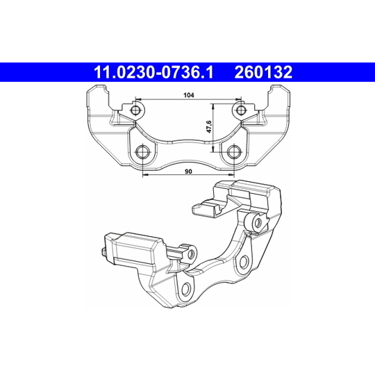 11.0230-0736.1 - Carrier, brake caliper 