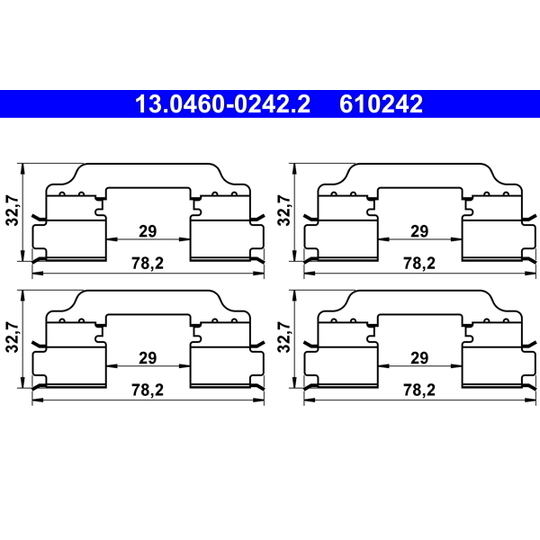 13.0460-0242.2 - Accessory Kit, disc brake pad 