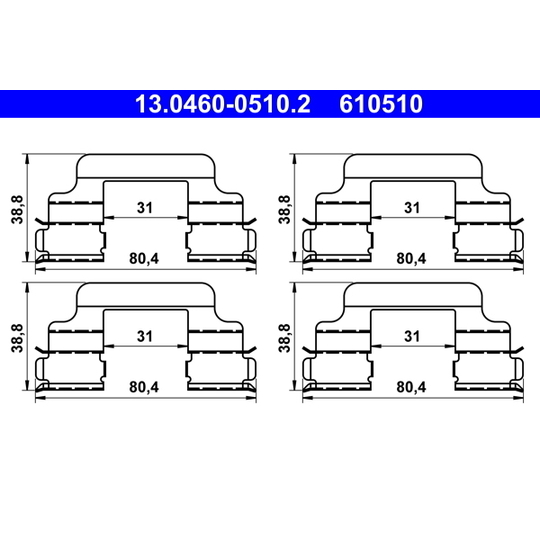 13.0460-0510.2 - Accessory Kit, disc brake pad 