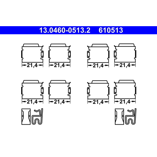 13.0460-0513.2 - Accessory Kit, disc brake pad 