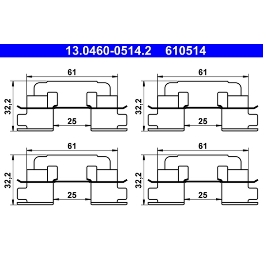 13.0460-0514.2 - Accessory Kit, disc brake pad 