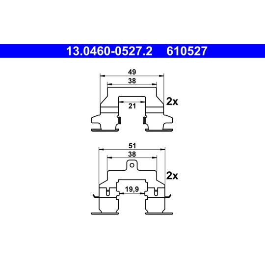 13.0460-0527.2 - Tarvikesarja, jarrupala 