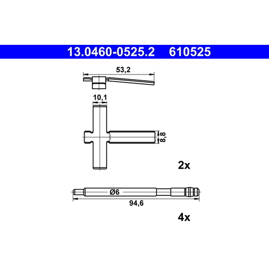 13.0460-0525.2 - Accessory Kit, disc brake pad 