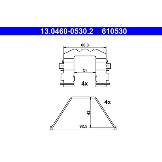 13.0460-0530.2 - Accessory Kit, disc brake pad 