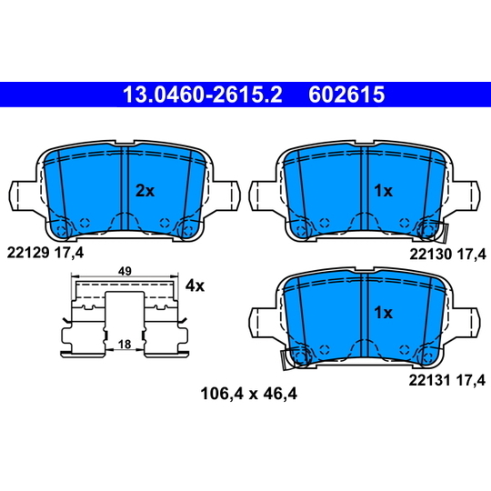 13.0460-2615.2 - Brake Pad Set, disc brake 