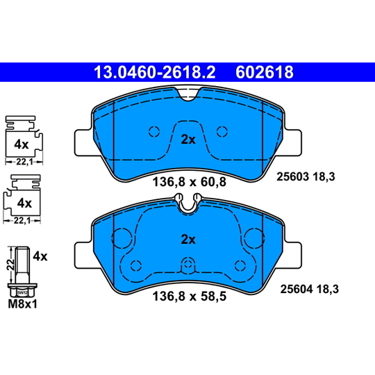 13.0460-2618.2 - Brake Pad Set, disc brake 