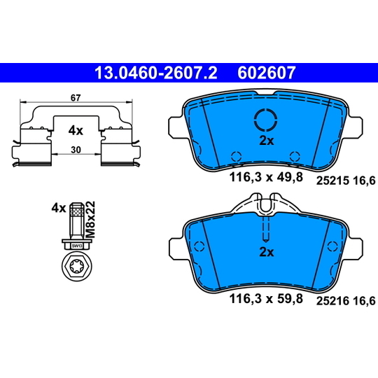 13.0460-2607.2 - Brake Pad Set, disc brake 