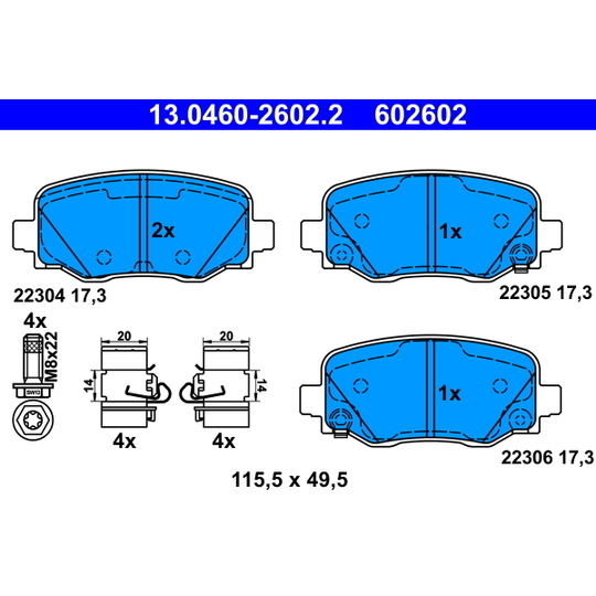 13.0460-2602.2 - Brake Pad Set, disc brake 