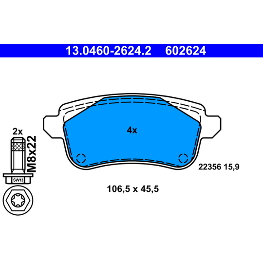 13.0460-2624.2 - Brake Pad Set, disc brake 