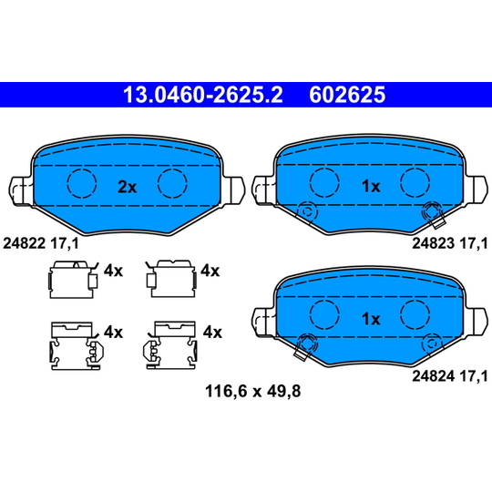 13.0460-2625.2 - Brake Pad Set, disc brake 