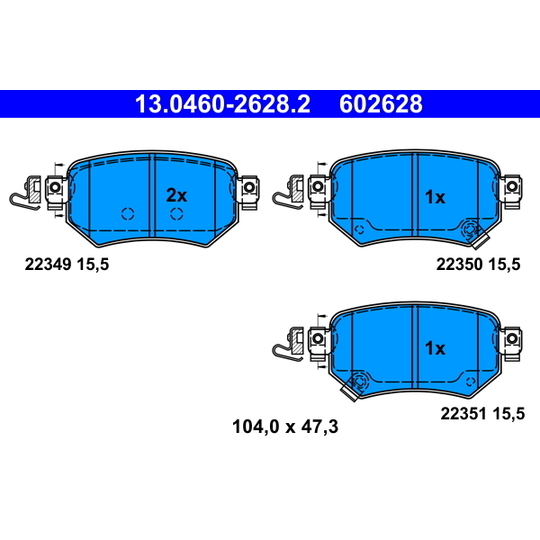 13.0460-2628.2 - Brake Pad Set, disc brake 