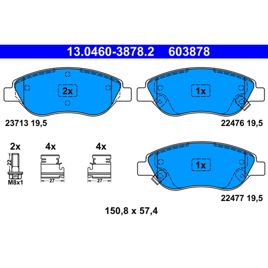 13.0460-3878.2 - Brake Pad Set, disc brake 