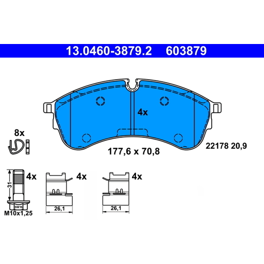 13.0460-3879.2 - Brake Pad Set, disc brake 