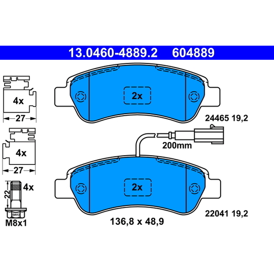 13.0460-4889.2 - Brake Pad Set, disc brake 