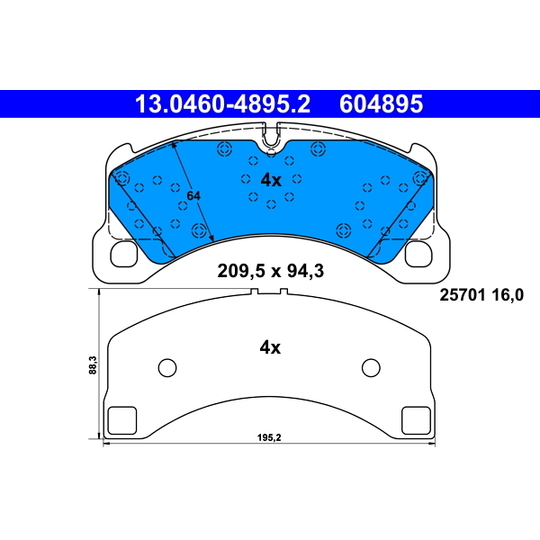 13.0460-4895.2 - Brake Pad Set, disc brake 