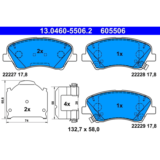 13.0460-5506.2 - Brake Pad Set, disc brake 