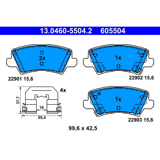 13.0460-5504.2 - Brake Pad Set, disc brake 