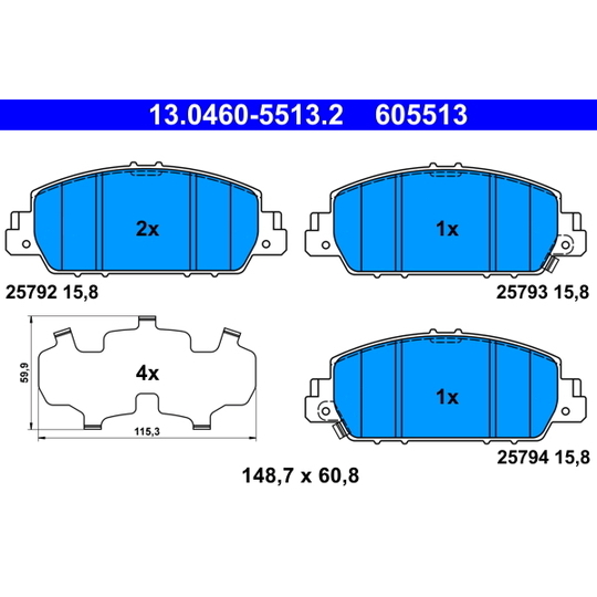 13.0460-5513.2 - Brake Pad Set, disc brake 