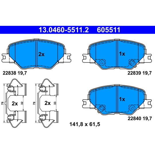 13.0460-5511.2 - Brake Pad Set, disc brake 