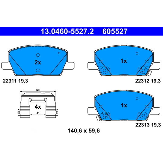 13.0460-5527.2 - Brake Pad Set, disc brake 